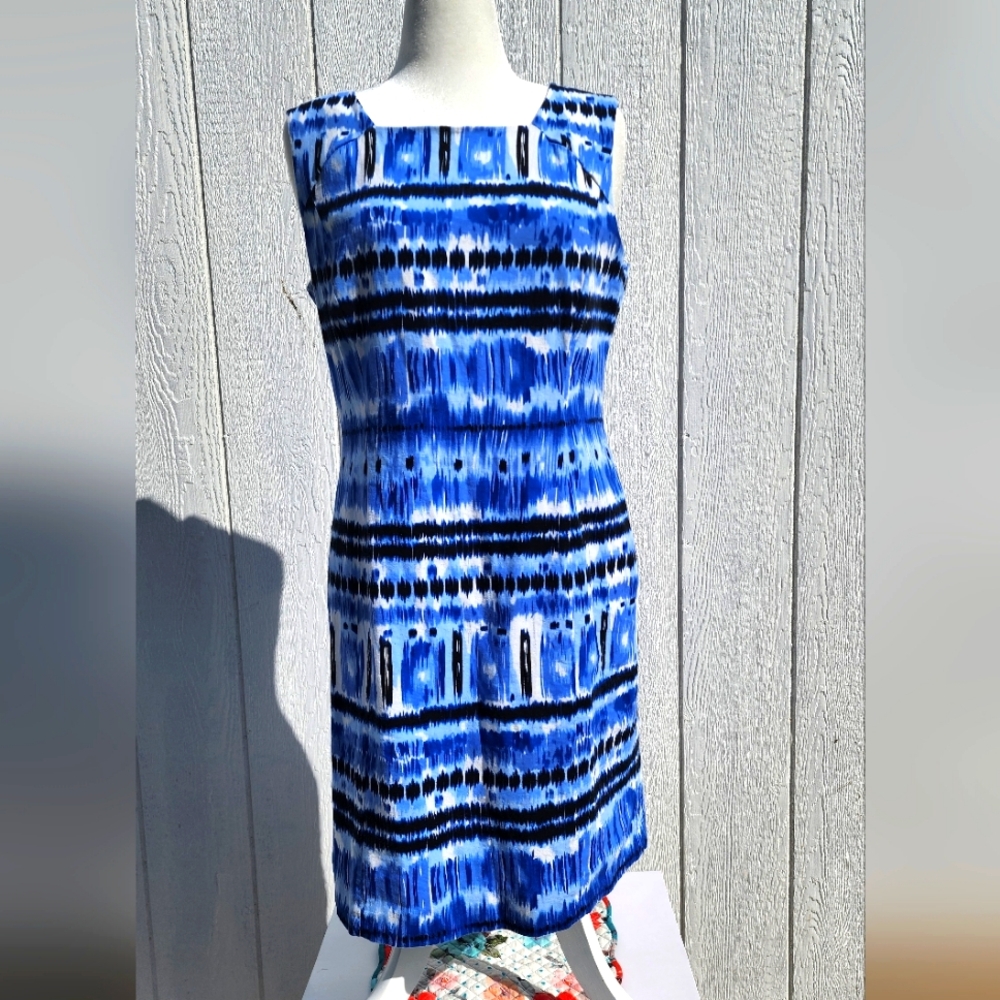 Tahari Sleeveless Blue Dress Size 12